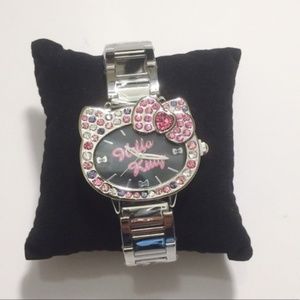 NIB Hello Kitty Silver Watch w/ Rhinestones